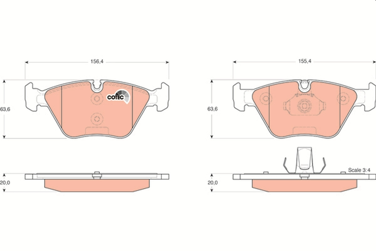 Brake Pad Set, disc brake COTEC GDB1531