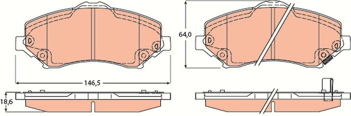 Brake Pad Set, disc brake COTEC GDB4605
