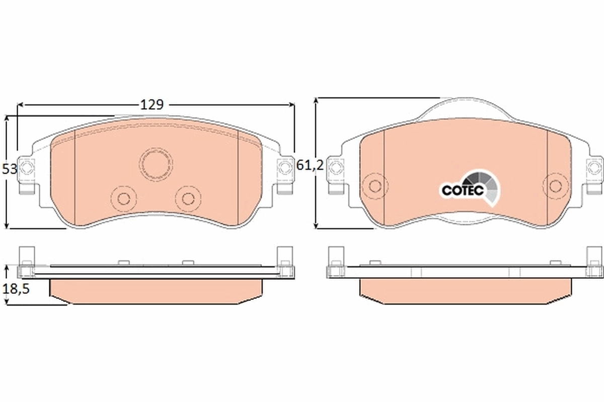 Brake Pad Set, disc brake COTEC GDB1917