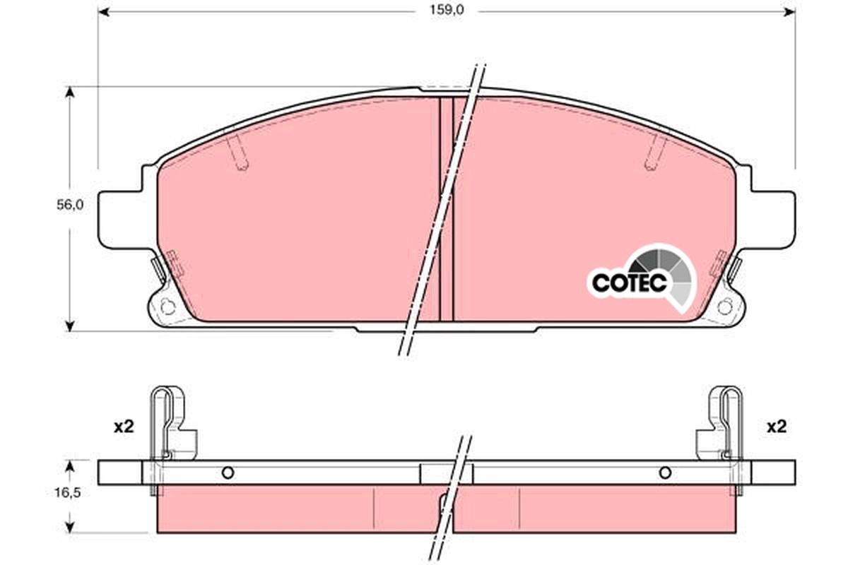Brake Pad Set, disc brake COTEC GDB3312
