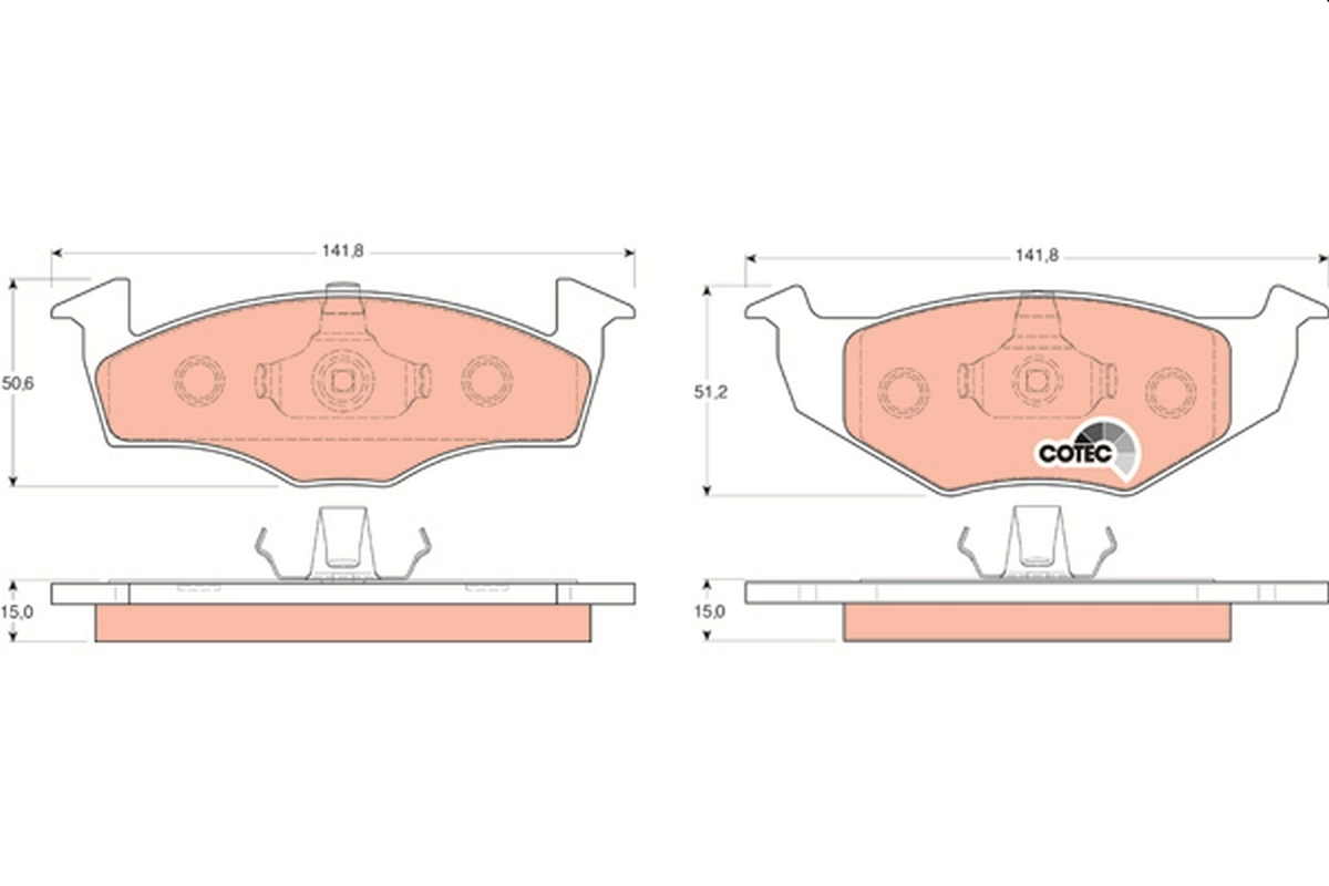 Brake Pad Set, disc brake COTEC GDB1306