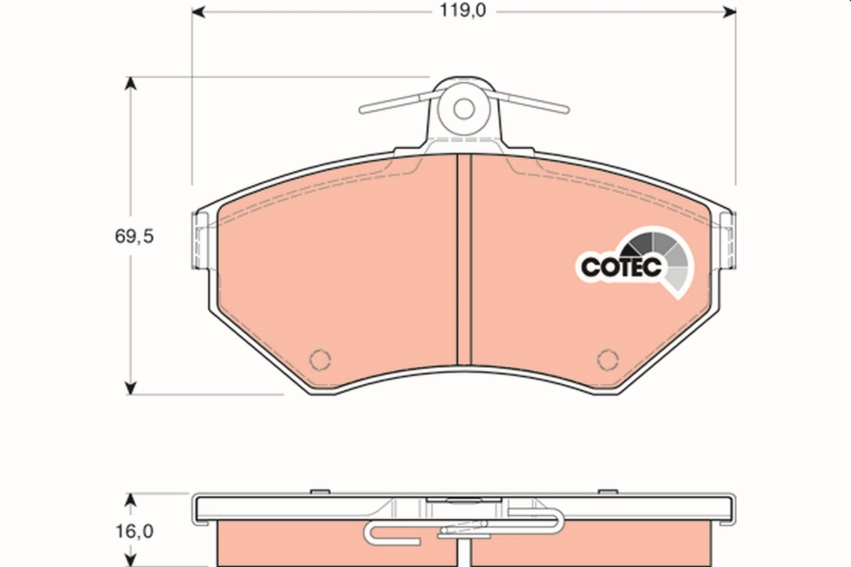 Brake Pad Set, disc brake COTEC GDB1437