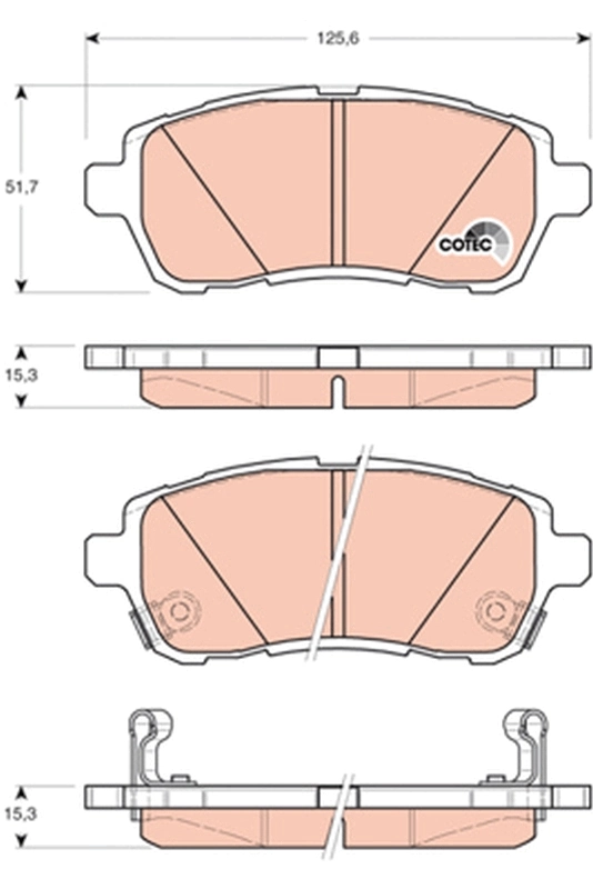 Brake Pad Set, disc brake COTEC GDB3437