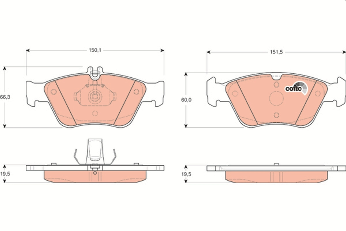 Brake Pad Set, disc brake COTEC GDB1205