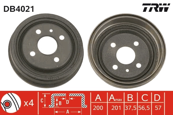 TRW DB4021 Brake Drum