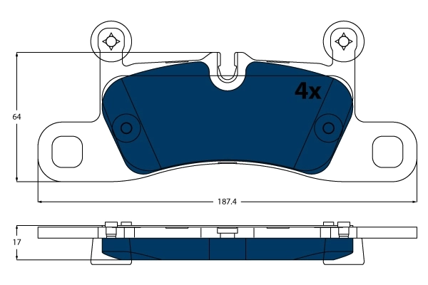 Brake Pad Set, disc brake ELECTRIC BLUE GDB1875BTE