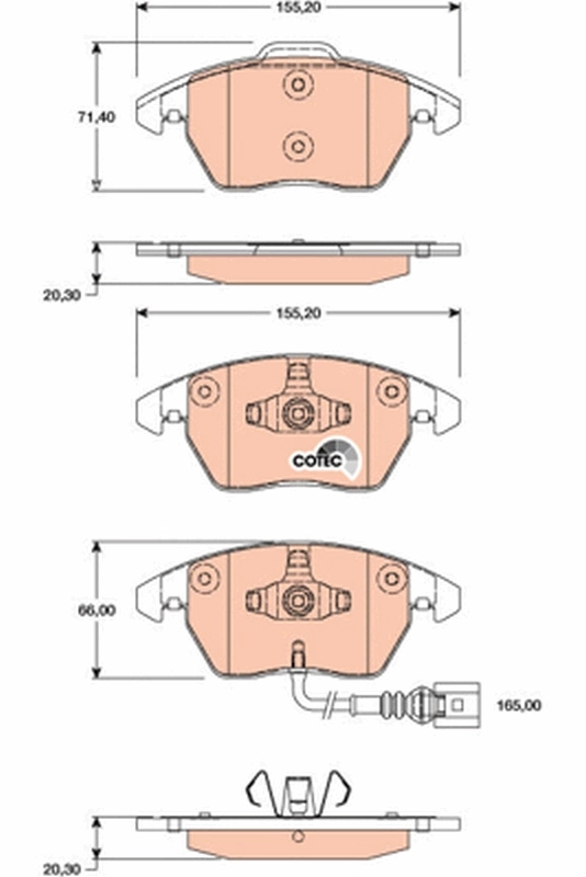 Brake Pad Set, disc brake COTEC GDB1807
