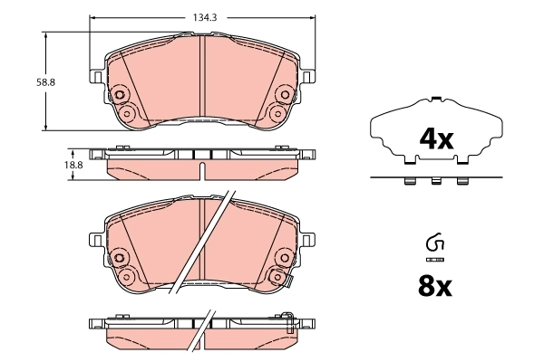 Brake Pad Set, disc brake GDB2345