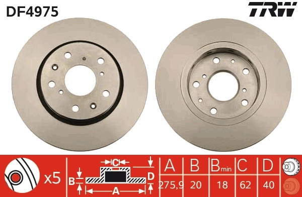 TRW DF4975 Brake Disc