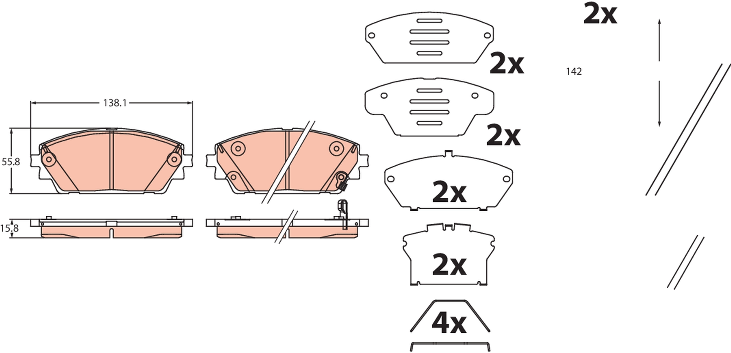 Brake Pad Set, disc brake GDB2456