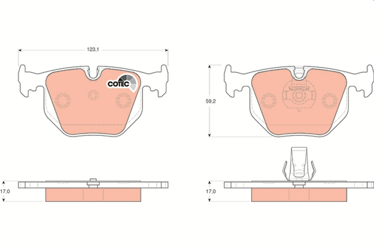 Brake Pad Set, disc brake COTEC GDB1530