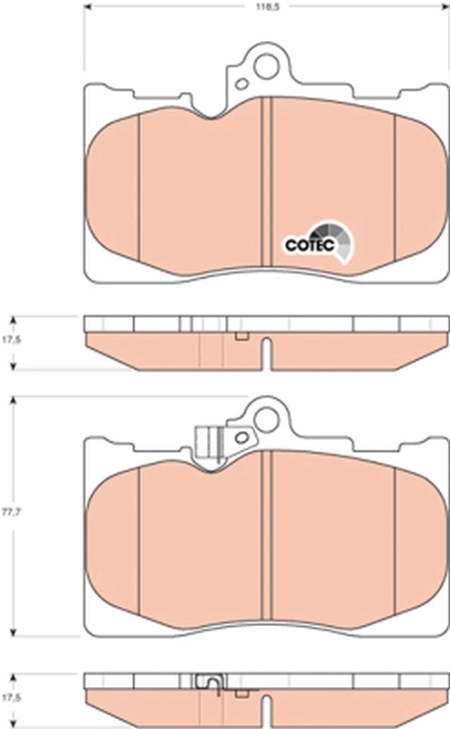 Brake Pad Set, disc brake COTEC GDB3398