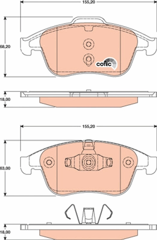 Brake Pad Set, disc brake COTEC GDB1790