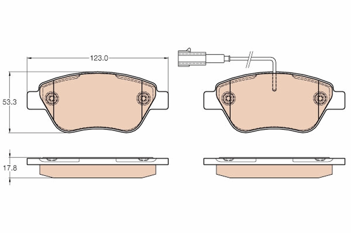 Brake Pad Set, disc brake COTEC GDB1654