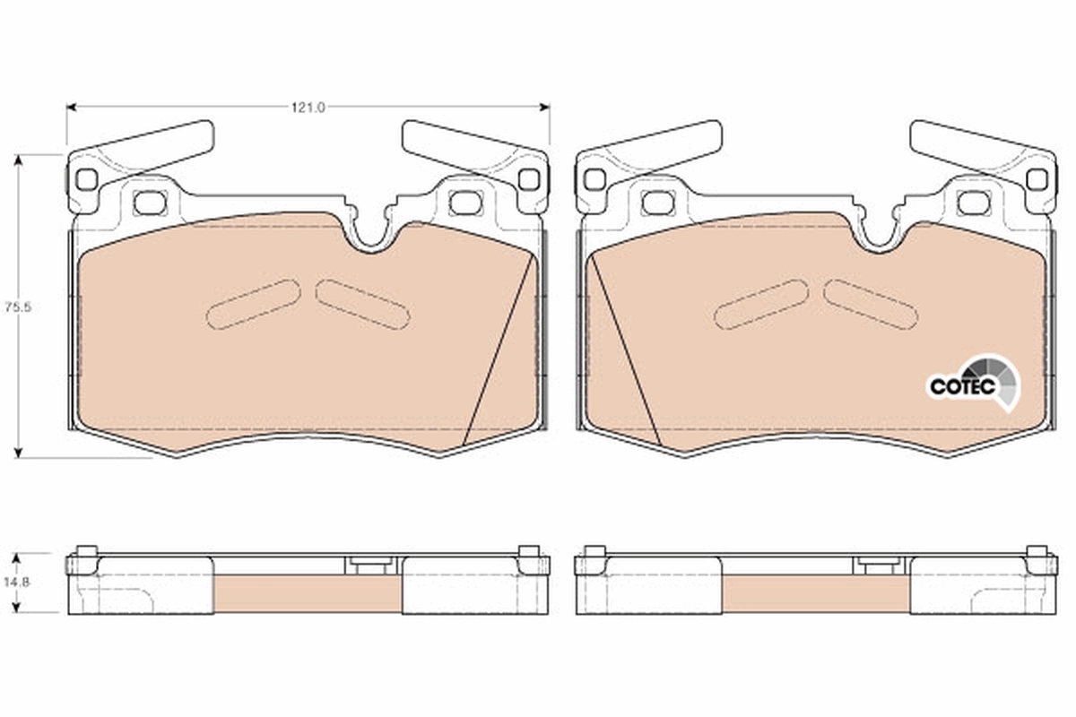 Brake Pad Set, disc brake COTEC GDB1948