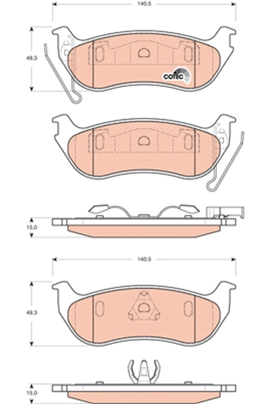 Brake Pad Set, disc brake COTEC GDB4139