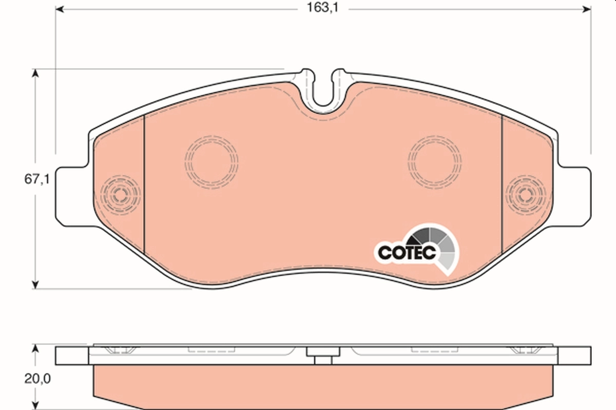 Brake Pad Set, disc brake COTEC GDB1747