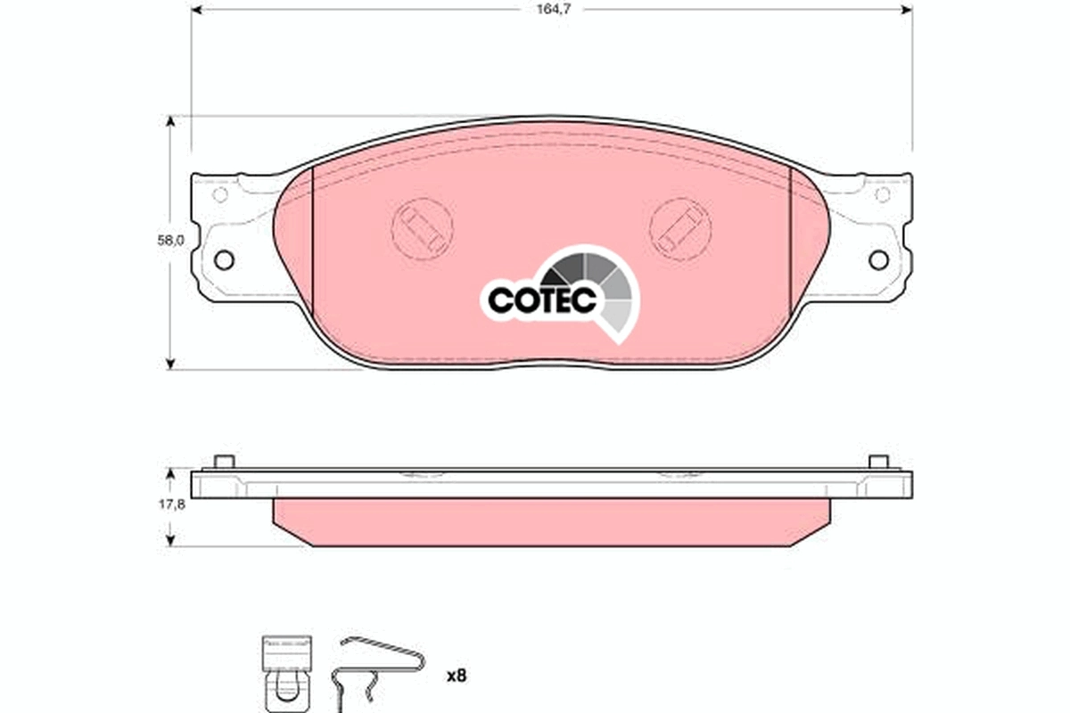 Brake Pad Set, disc brake COTEC GDB1510
