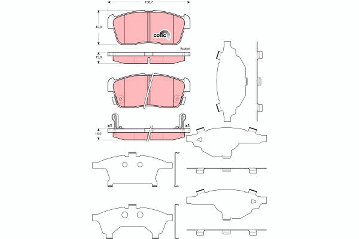 Brake Pad Set, disc brake COTEC GDB3359