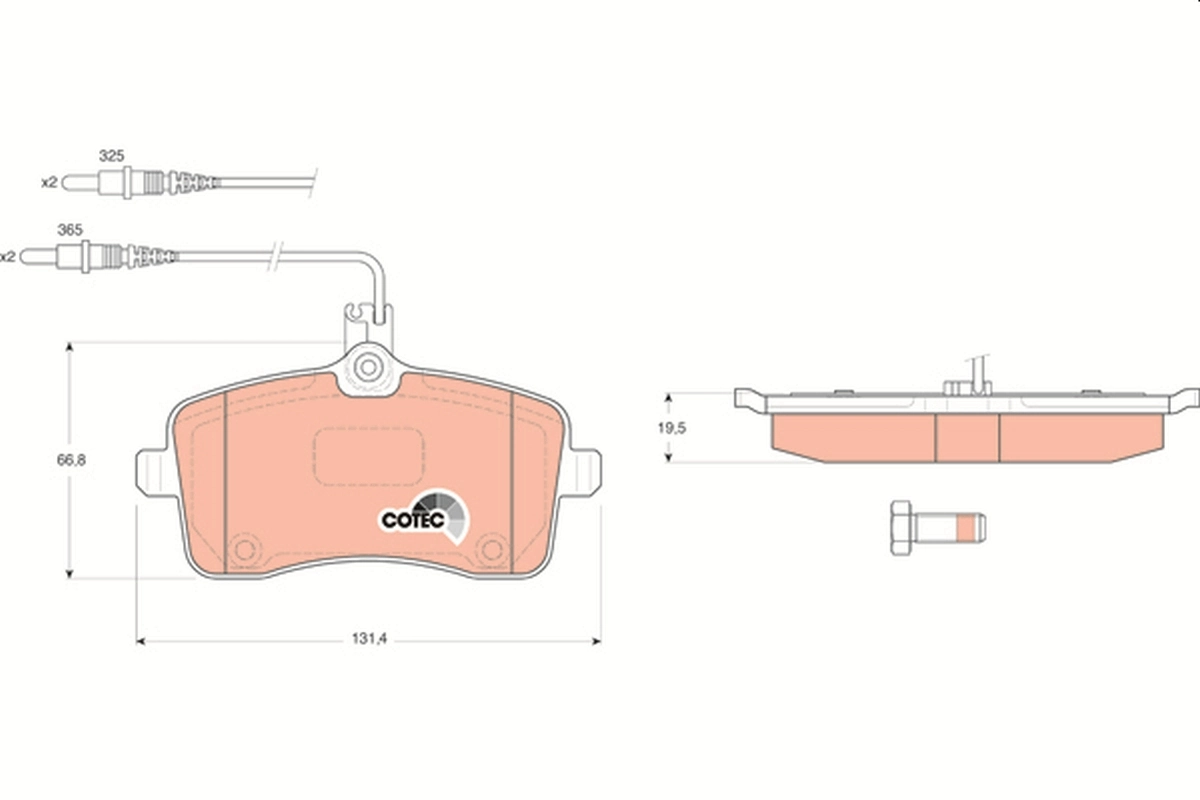 Brake Pad Set, disc brake COTEC GDB1594