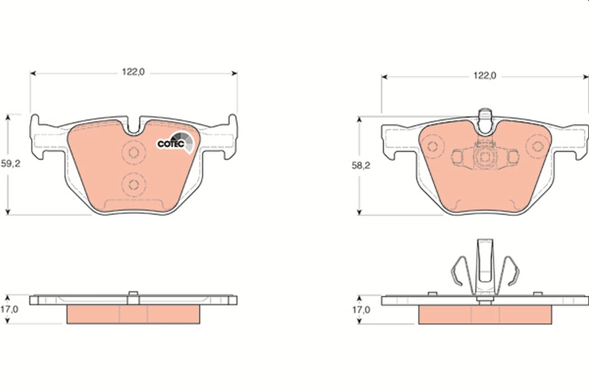 Brake Pad Set, disc brake COTEC GDB1560