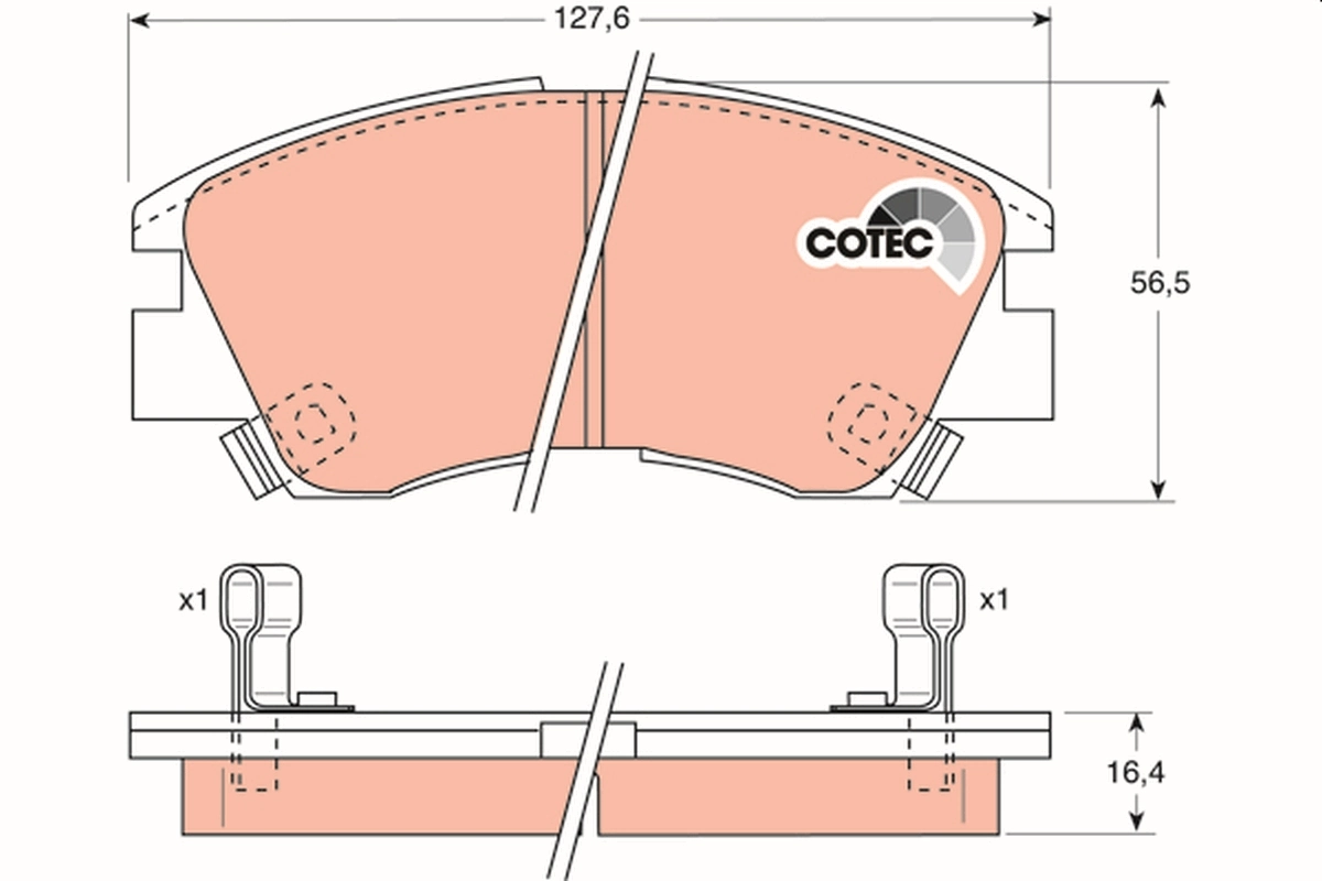 Brake Pad Set, disc brake COTEC GDB729