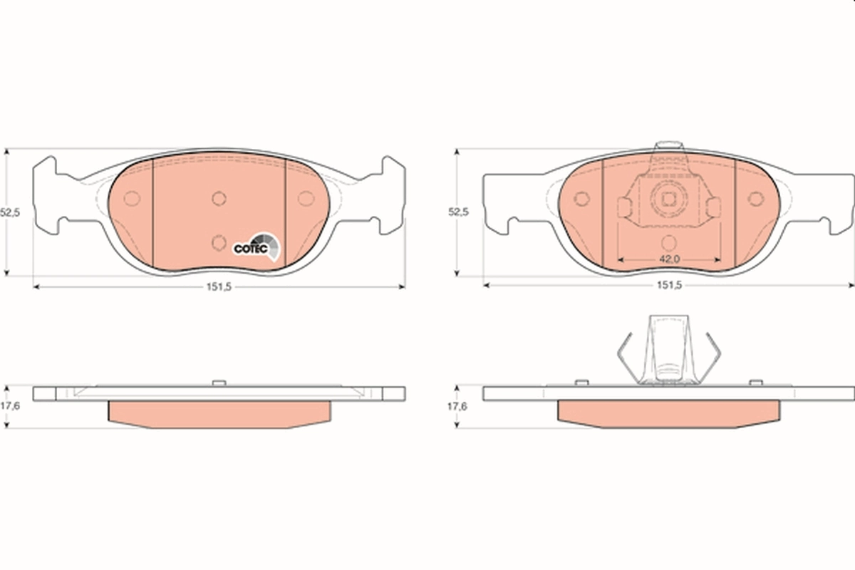 Brake Pad Set, disc brake COTEC GDB1339