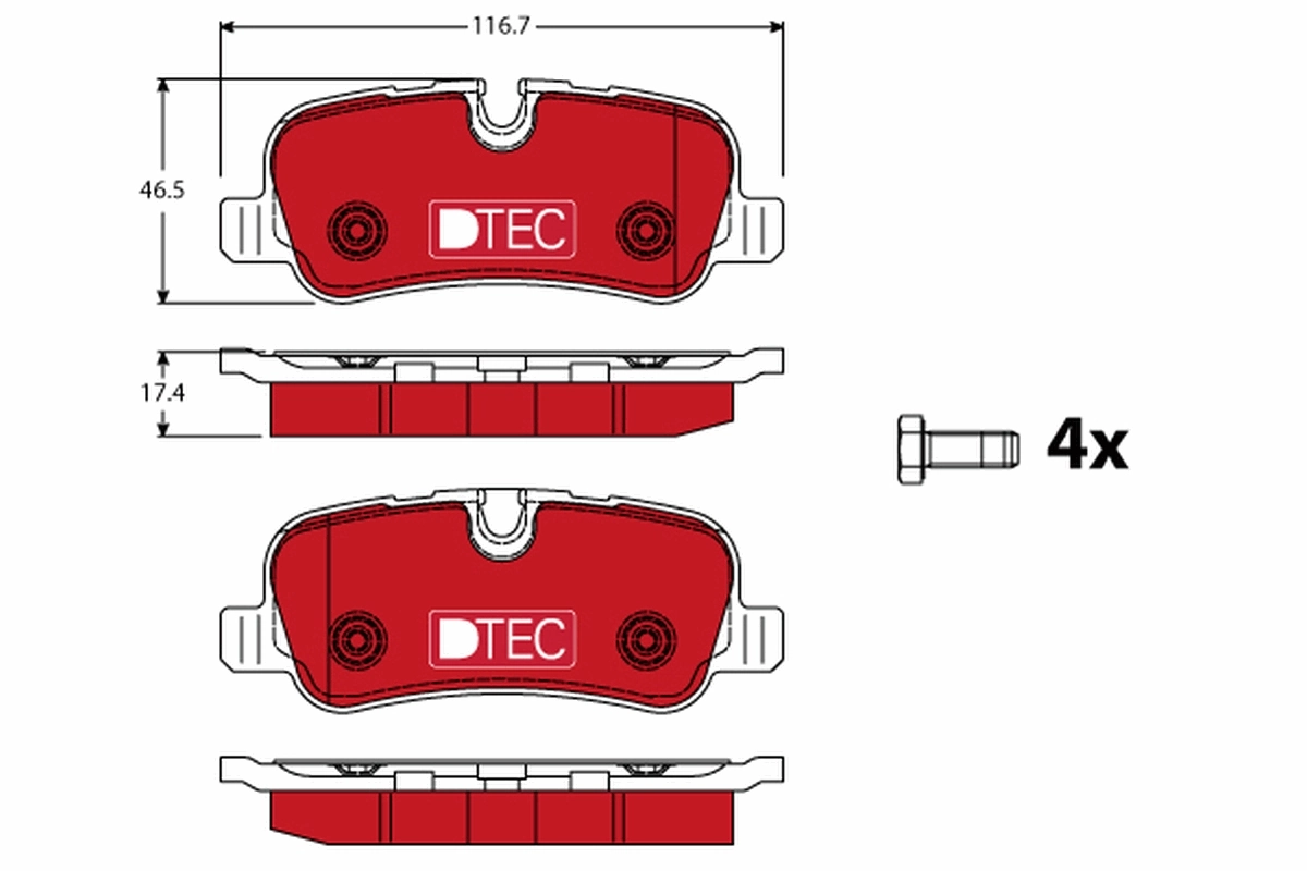 Brake Pad Set, disc brake DTEC COTEC GDB1632DTE
