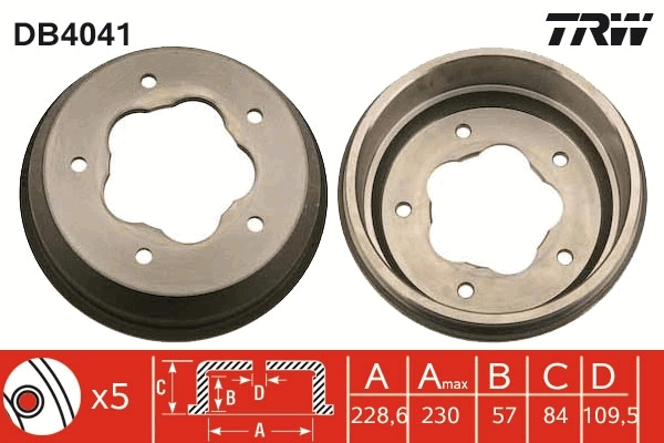 TRW DB4041 Brake Drum