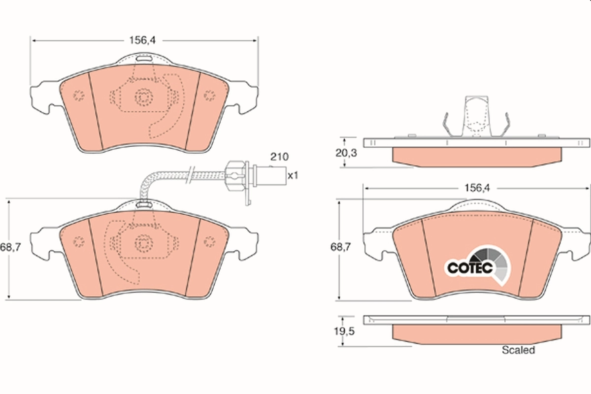 Brake Pad Set, disc brake COTEC GDB1391
