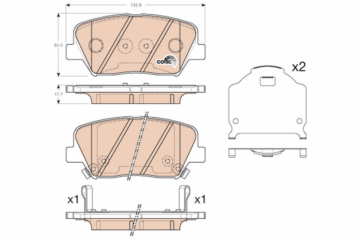 Brake Pad Set, disc brake COTEC GDB3549