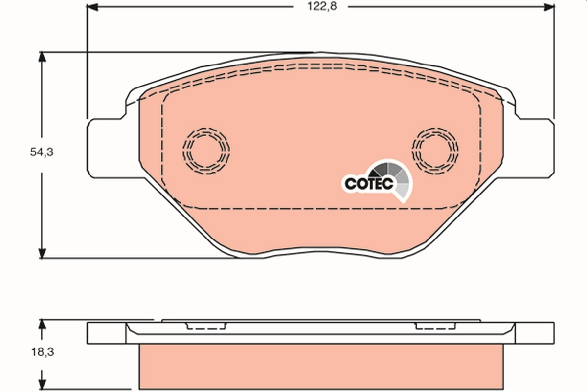 Brake Pad Set, disc brake COTEC GDB1571