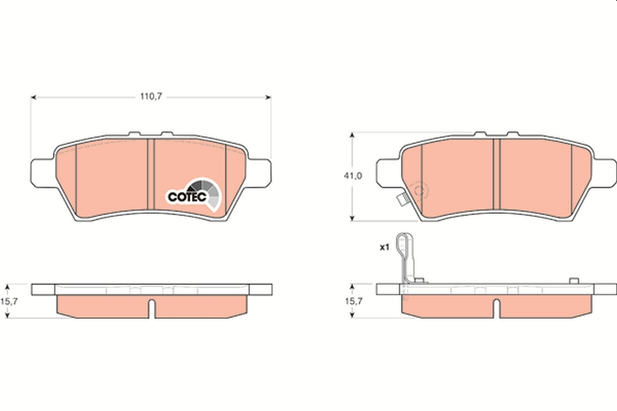 Brake Pad Set, disc brake COTEC GDB3405