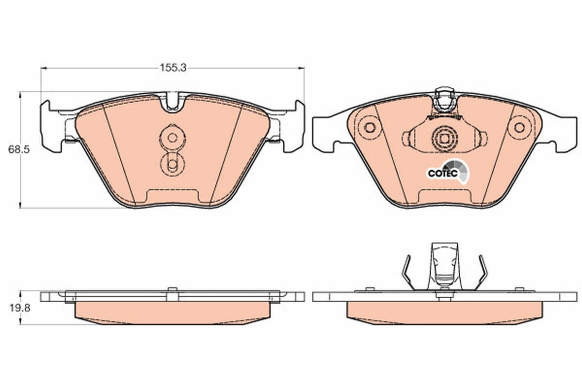 Brake Pad Set, disc brake COTEC GDB2021