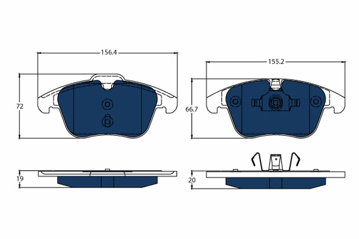 Brake Pad Set, disc brake ELECTRIC BLUE GDB1683BTE