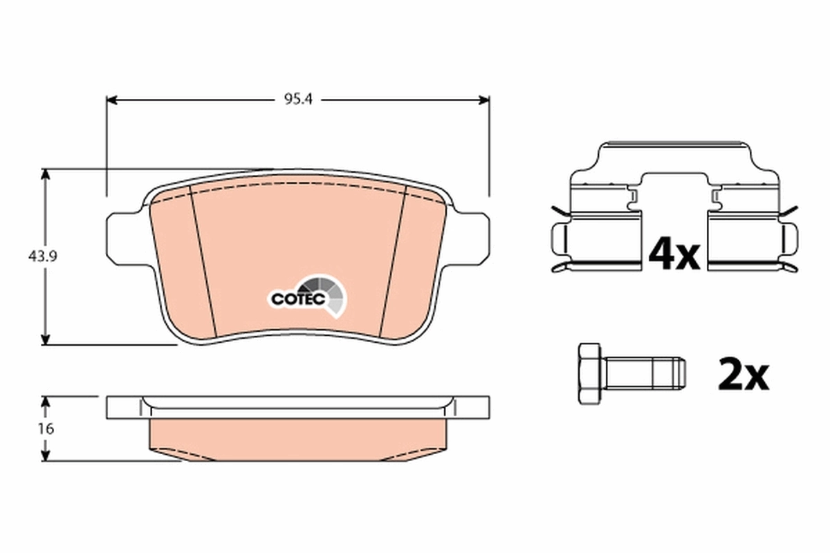Brake Pad Set, disc brake COTEC GDB1786