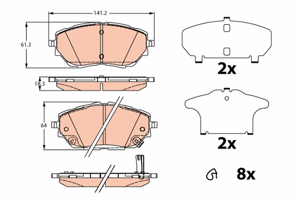 Brake Pad Set, disc brake GDB2290