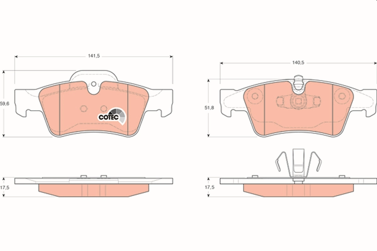 Brake Pad Set, disc brake COTEC GDB1643