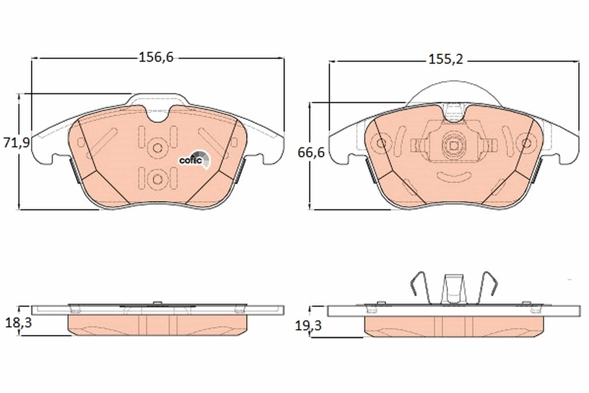 Brake Pad Set, disc brake COTEC GDB1925