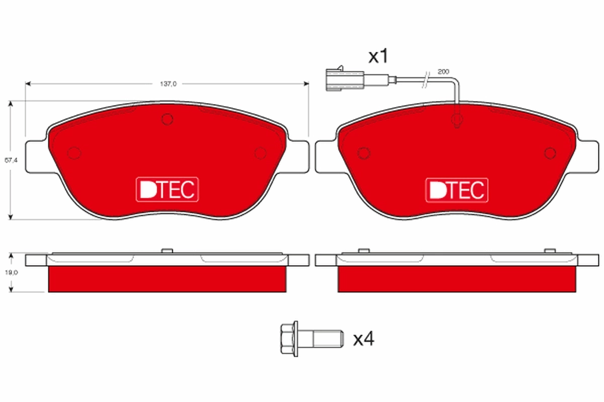 Brake Pad Set, disc brake DTEC COTEC GDB1483DTE