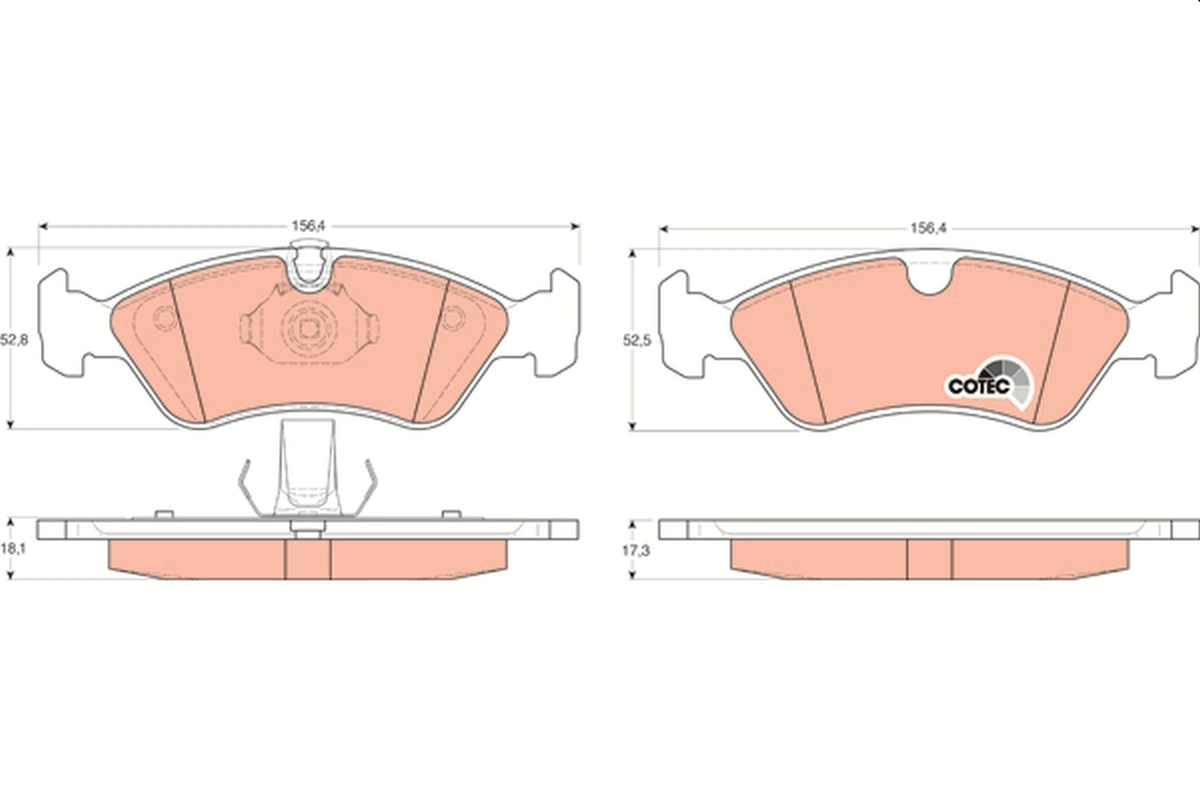 Brake Pad Set, disc brake COTEC GDB1300