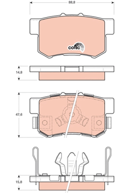 Brake Pad Set, disc brake COTEC GDB3438