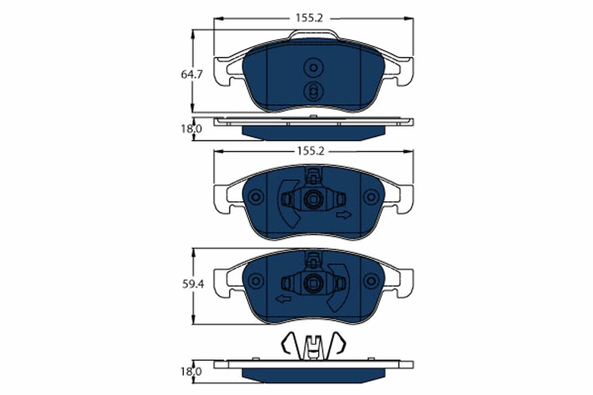 Brake Pad Set, disc brake ELECTRIC BLUE GDB1789BTE