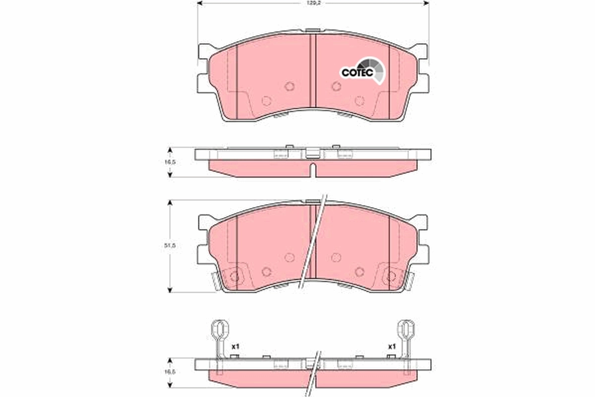 Brake Pad Set, disc brake COTEC GDB3285