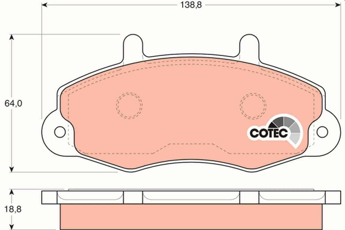 Brake Pad Set, disc brake COTEC GDB1084