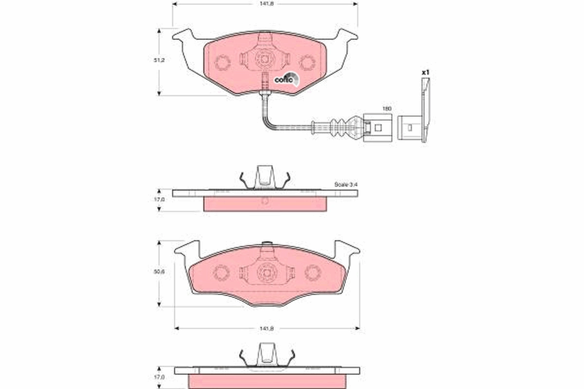 Brake Pad Set, disc brake COTEC GDB1586