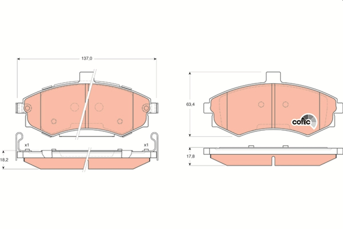 Brake Pad Set, disc brake COTEC GDB3378