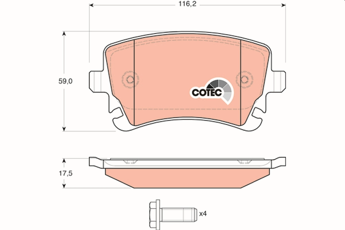 Brake Pad Set, disc brake COTEC GDB1516
