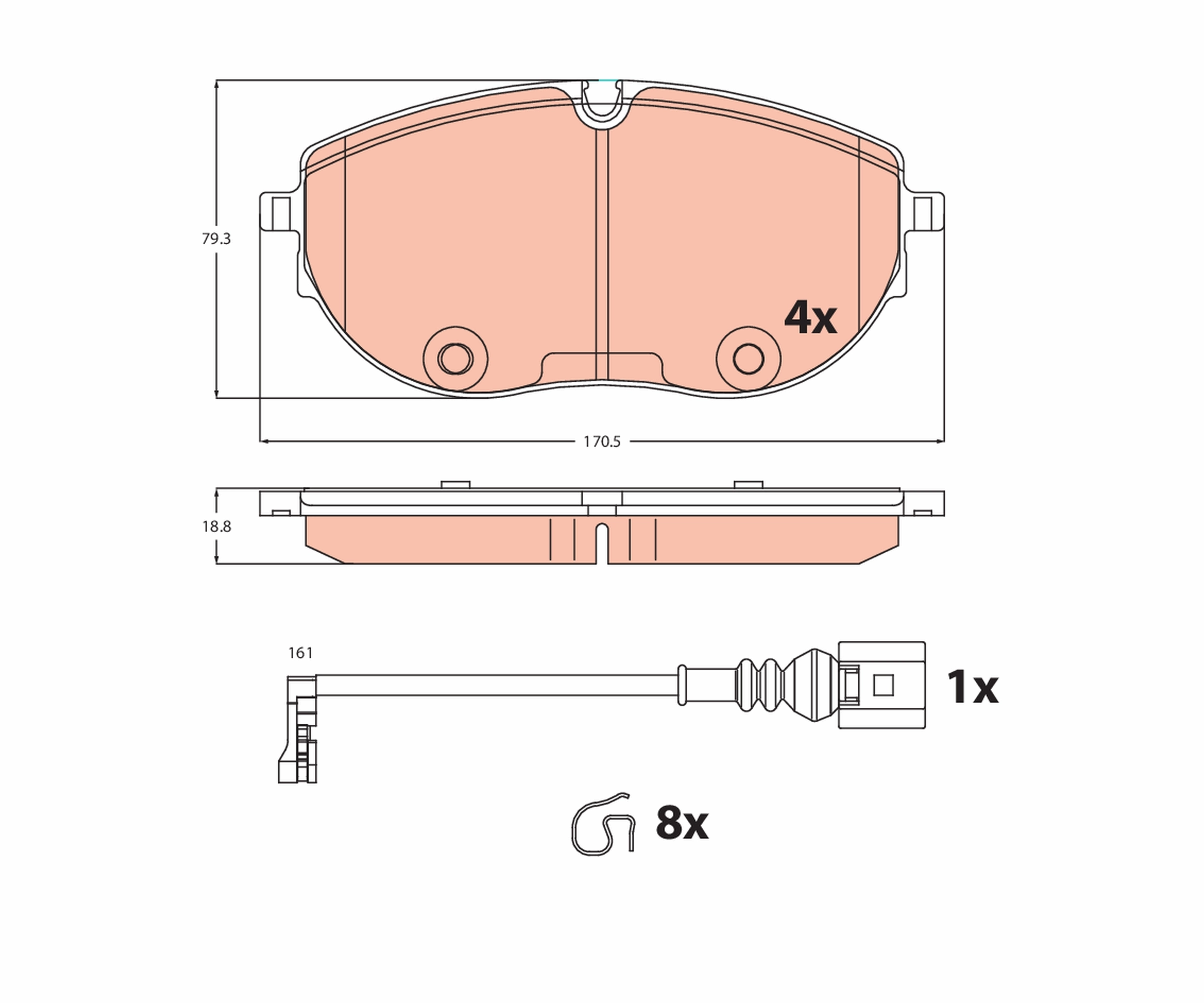 Brake Pad Set, disc brake GDB2486