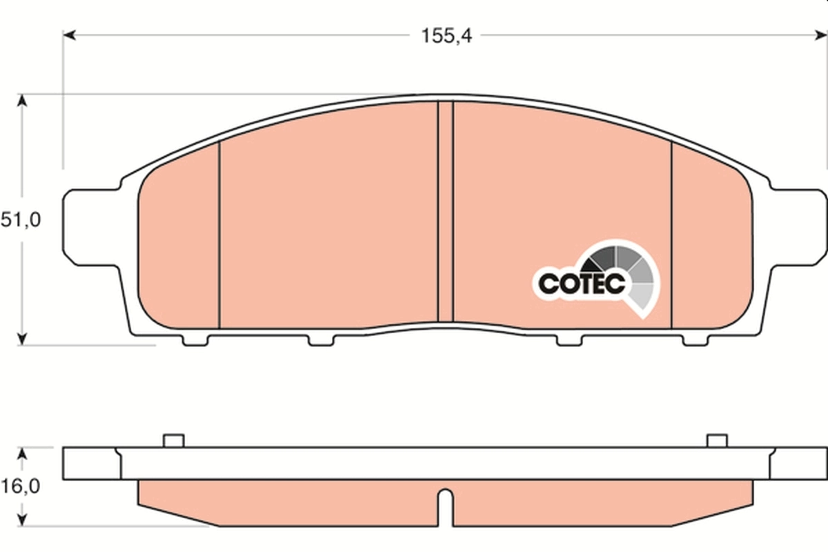 Brake Pad Set, disc brake COTEC GDB3435